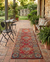 Patio Heritage Collection Area Rug -  Terrace Runner Antique Red  lifestyle 63