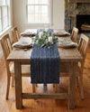 Woven Seaside Jute Collection Area Rug - Savannah (Navy Blue) Table Runner Navy Blue  lifestyle 55