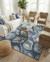 Seaside Haven Rugs Collection Area Rug -  Lighthouse (Ivory and Navy Blue) Rectangle Ivory and Navy Blue  lifestyle 26