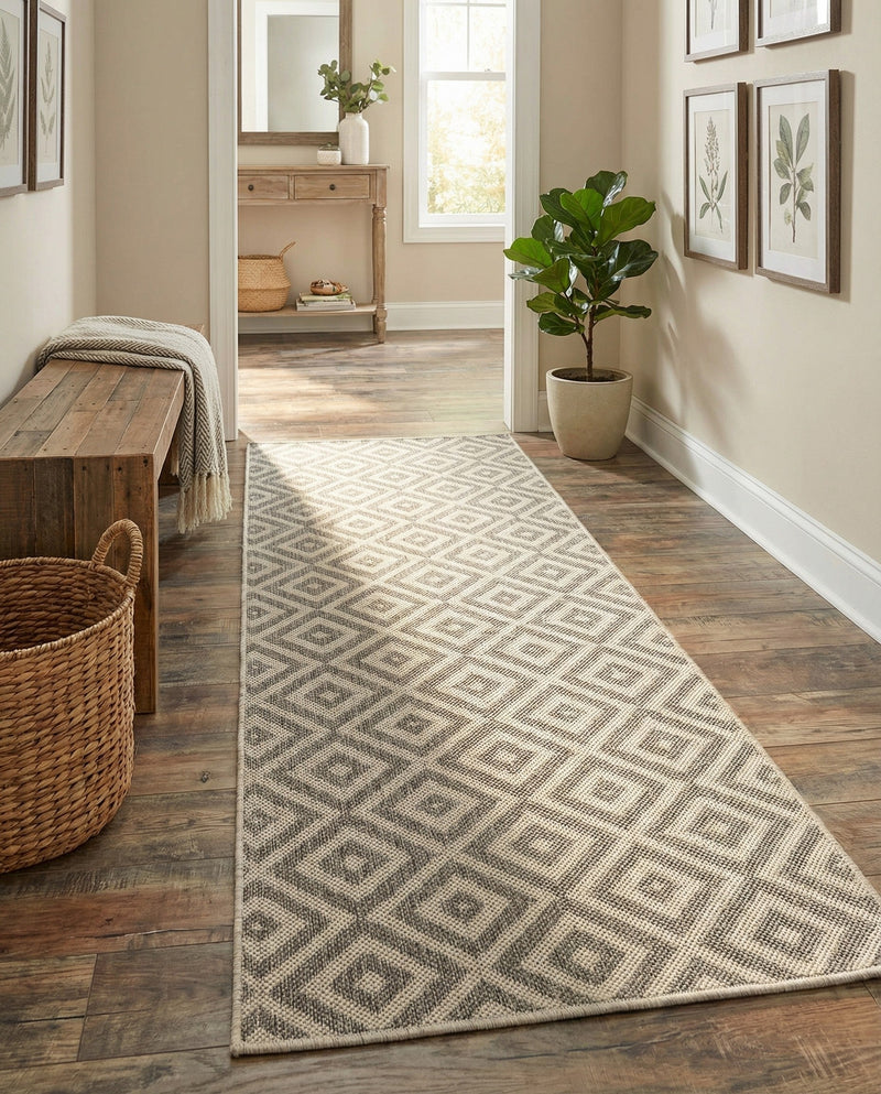Urban Oasis Rugs Collection Area Rug -  Rooftop (Light Gray) Runner Light Gray  lifestyle 48