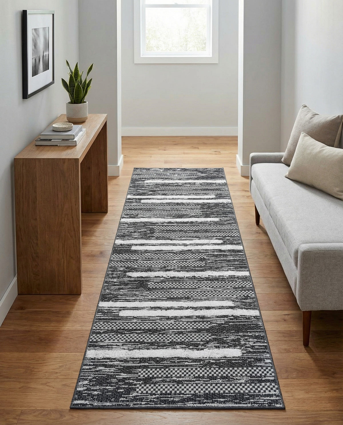 Cathedral Elegance Collection Area Rug - Chapel Runner Black  lifestyle 162