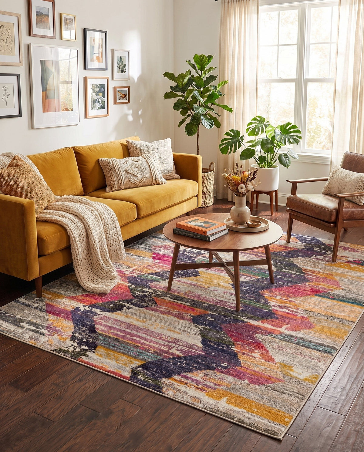 Colorburst Oasis Collection Area Rug -  Mirage Square Multi  lifestyle 73