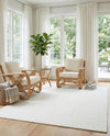 Solid Shag Seaside Collection Area Rug - Azure Cove (Snow White) Rectangle Snow White  lifestyle 4