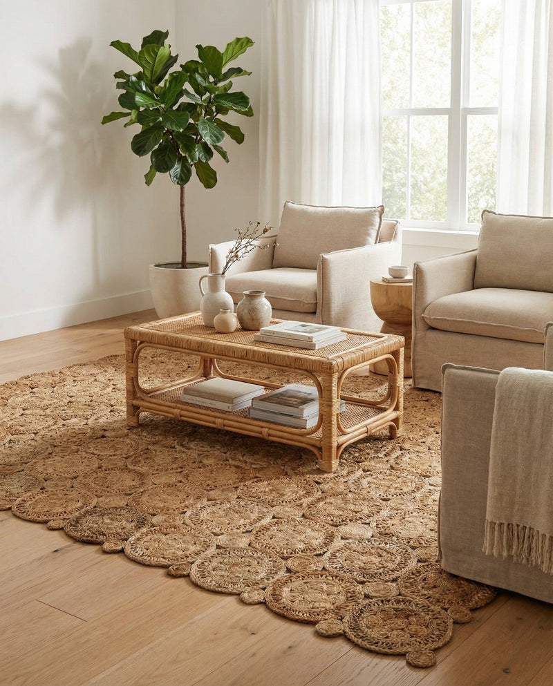 Woven Seaside Jute Collection Area Rug - Whittaker Rectangle Natural  lifestyle 22