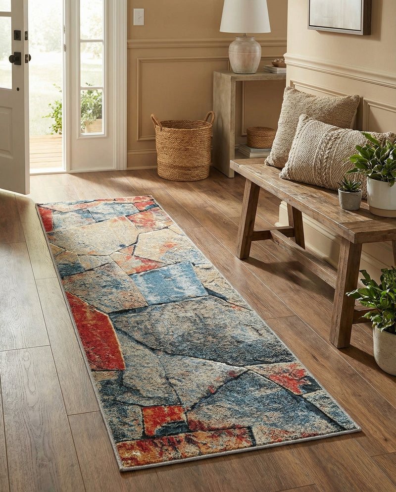 Urban Terrace Collection Area Rug -  Boulevard Runner Multi  lifestyle 75
