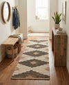 Osian Looms Collection Area Rug - Varanasi Runner Natural Black  lifestyle 40