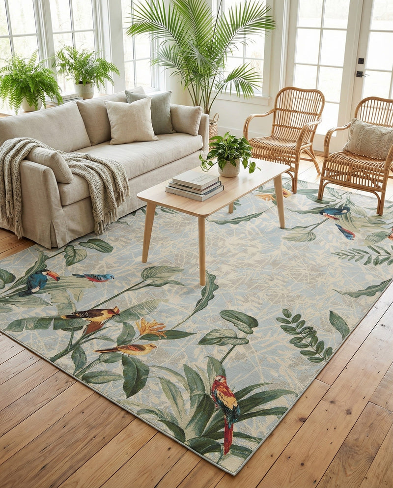 Seaside Blooms Collection Area Rug -  Tropic Rectangle Multi  lifestyle 26
