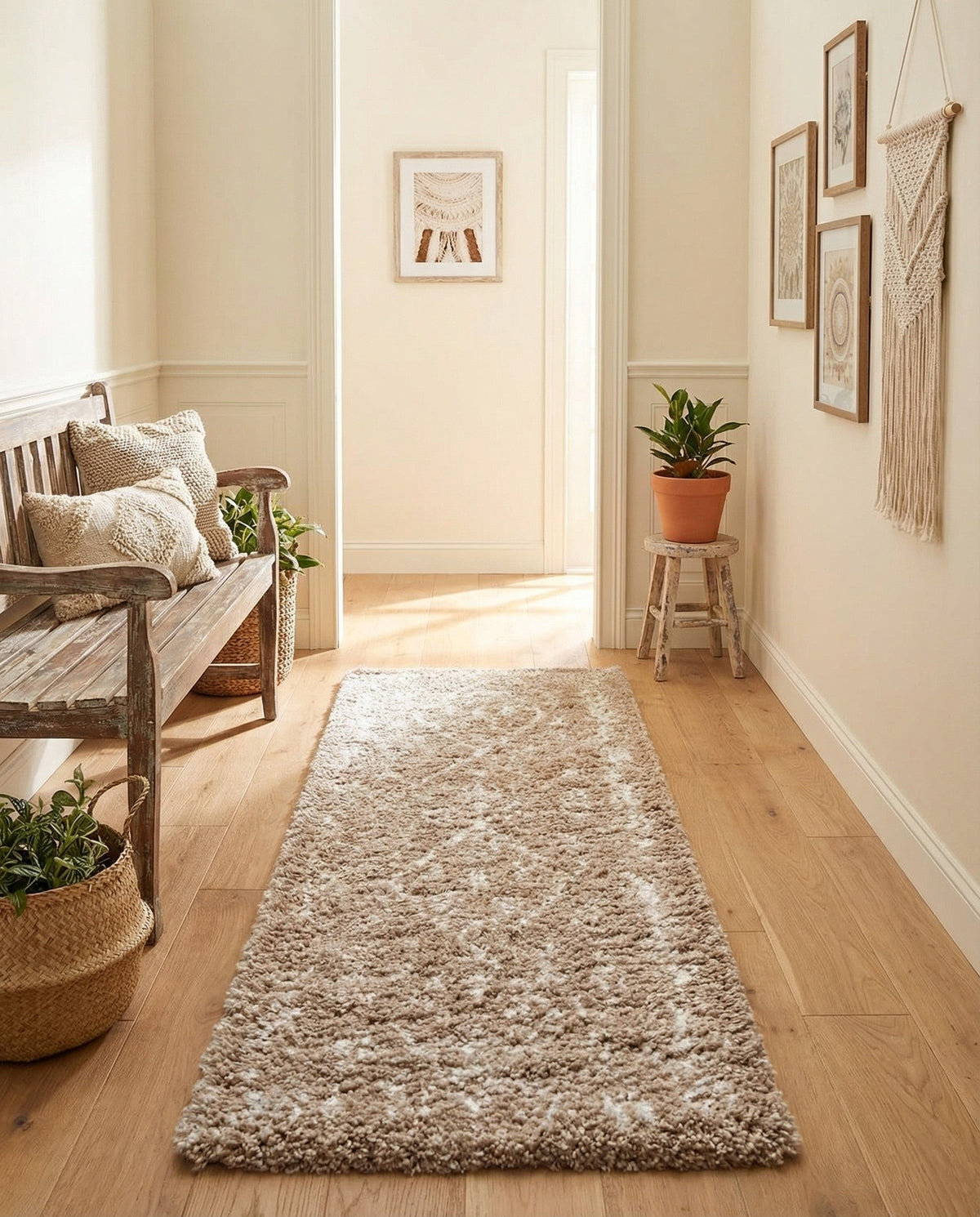 Casablanca Comfort Collection Area Rug - Sahara Runner Taupe  lifestyle 71