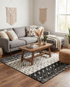 Mediterranean Lattice Collection Area Rug -  Casablanca (Black and White) Square Black and White  lifestyle 71