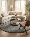 Eternal Plush Oasis Collection Area Rug -  Tranquility (Ash) Round Ash  lifestyle 31