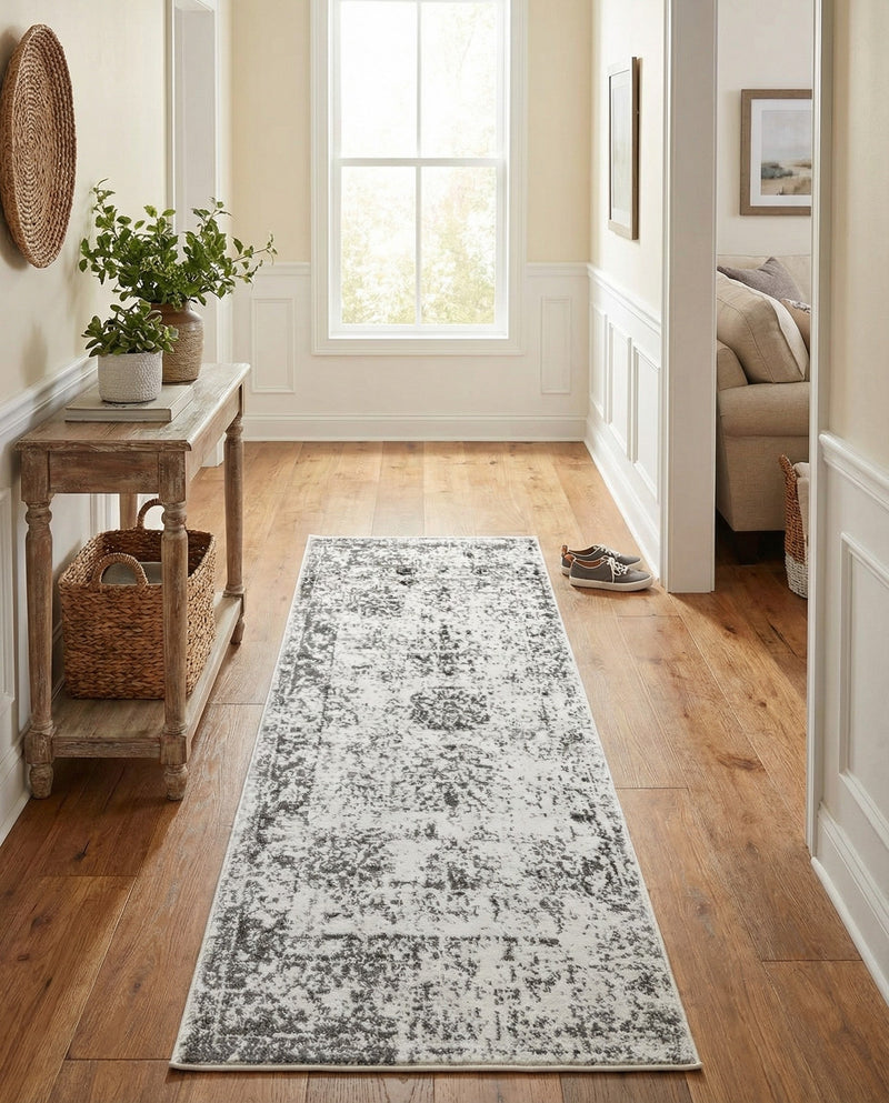 Riviera Elegance Collection Area Rug - Antibes (Gray) Runner Gray  lifestyle 64