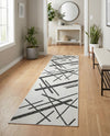 Urban Terrace Collection Area Rug -  Bowery Runner Black and White  lifestyle 31