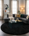 Plush Oasis Collection Area Rug - Serenity (Jet Black) Round Jet Black  lifestyle 45
