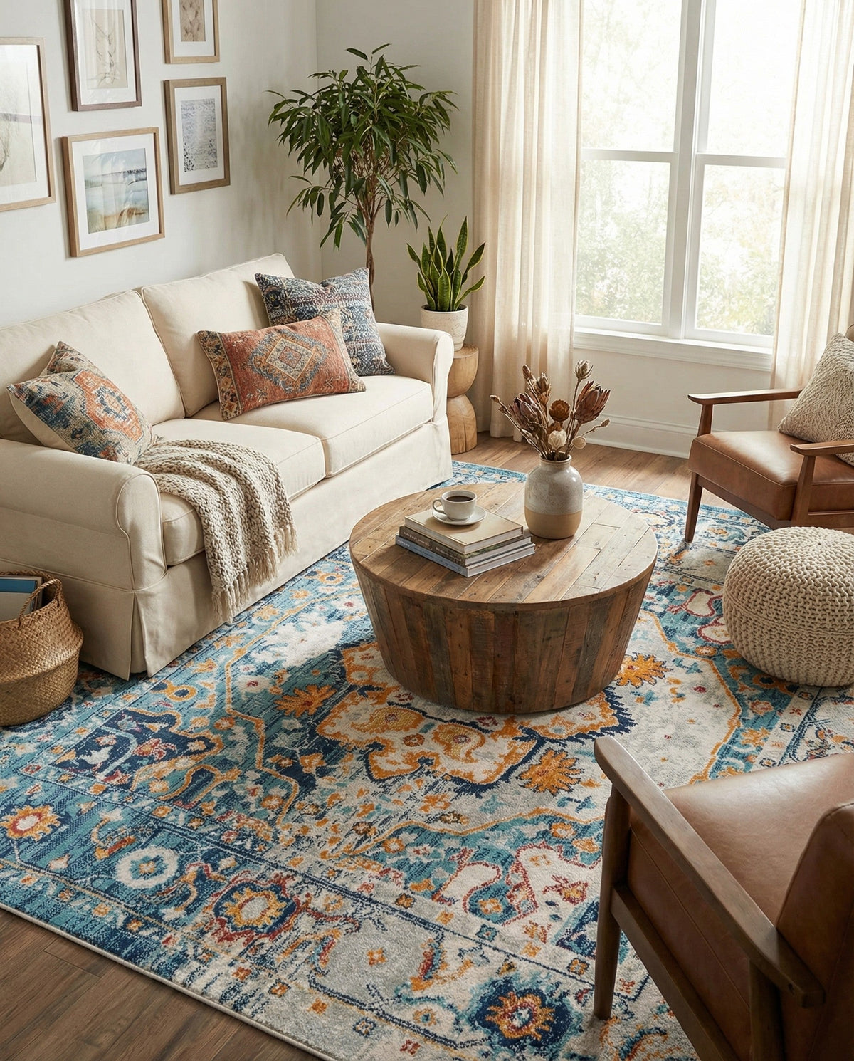 Parisian Elegance Collection Area Rug - Versailles (Teal) Square Teal  lifestyle 40