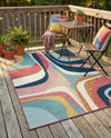 Urban Terrace Collection Area Rug - Venice Rectangle Multi  lifestyle 13