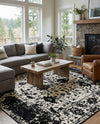 Cascade Range Collection Area Rug -  Shasta (Black and White) Square Black and White  lifestyle 66