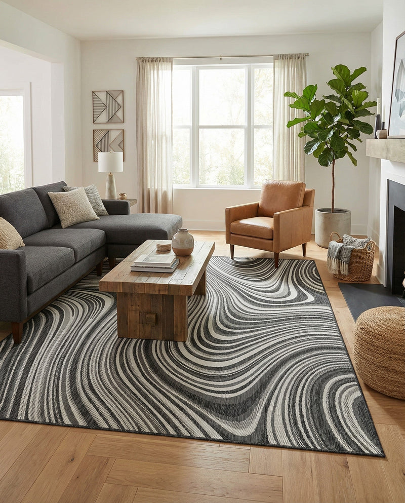 Urban Terrace Collection Area Rug - Soho Rectangle Charcoal  lifestyle 20