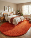 Plush Oasis Collection Area Rug - Serenity (Tiger Orange) Oval Tiger Orange  lifestyle 38