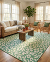 Savannah Escape Collection Area Rug -  Amazon (Green Blue) Rectangle Green Blue  lifestyle 34