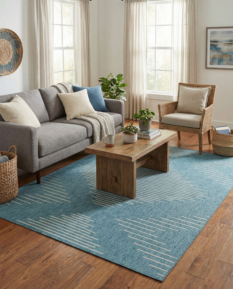 Urban Terrace Collection Area Rug -  Chelsea (Light Aqua) Rectangle Light Aqua  lifestyle 7