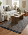 Woven Seaside Jute Collection Area Rug - Oia Rectangle Navy Blue and White  lifestyle 34
