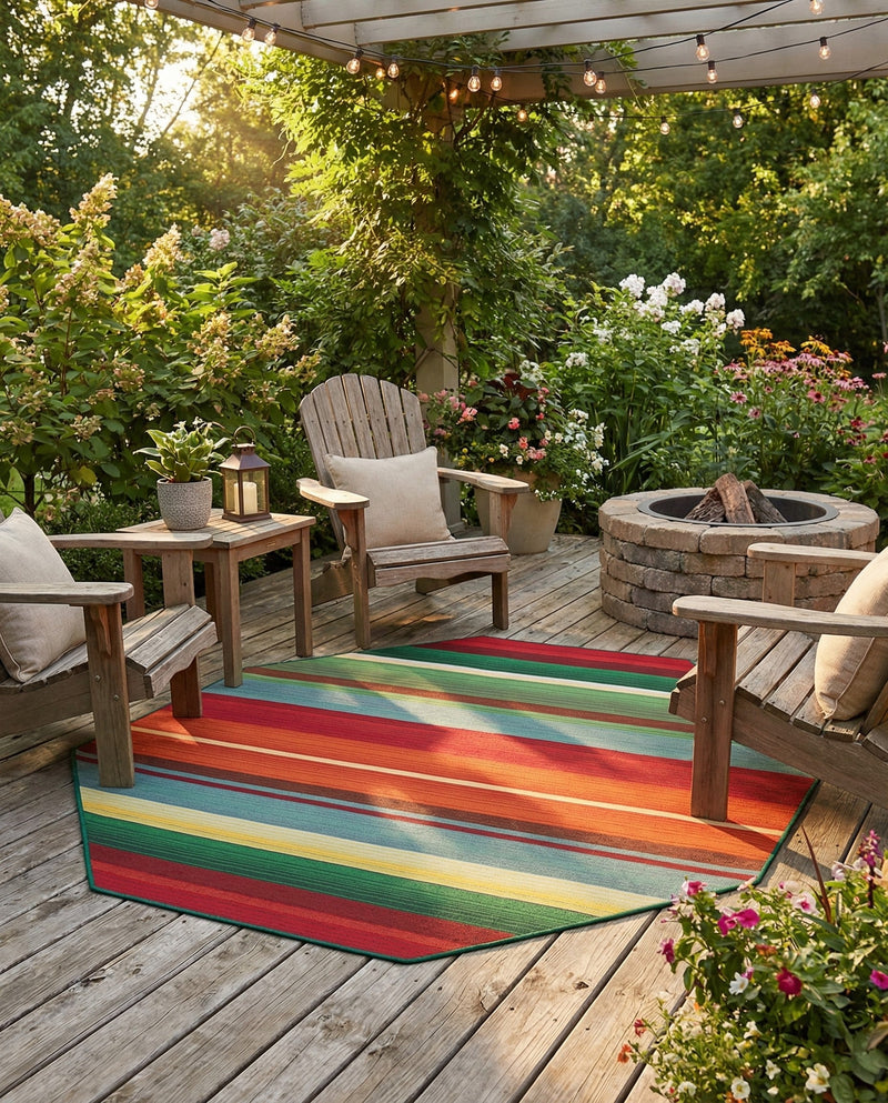 Urban Terrace Collection Area Rug -  Canopy Octagon Multi  lifestyle 32