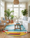 Seaside Haven Rugs Collection Area Rug -  Dockside Round Multi  lifestyle 76