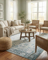 Riviera Elegance Collection Area Rug - Antibes (Light Blue) Rectangle Light Blue  lifestyle 11