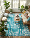 Brighton Stripes Collection Area Rug - Sussex (Turquoise) Rectangle Turquoise  lifestyle 6