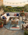 Seaside Haven Rugs Collection Area Rug -  Anchorage Round Blue  lifestyle 80