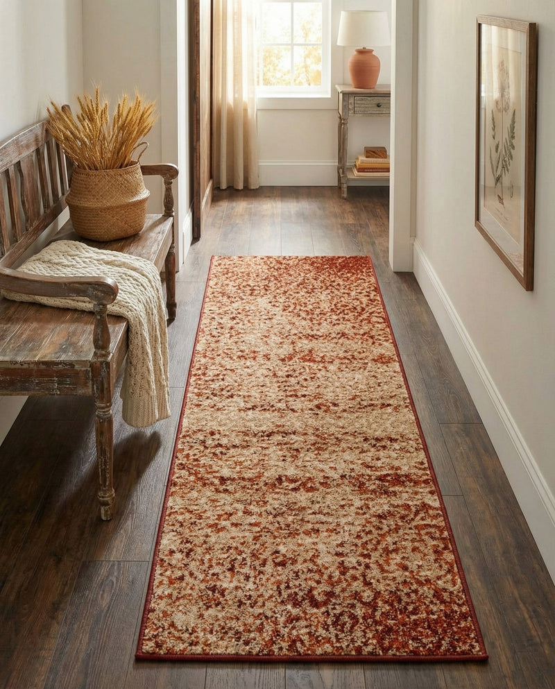 Autumn Meadow Collection Area Rug -  Ironbark Runner Terracotta  lifestyle 58