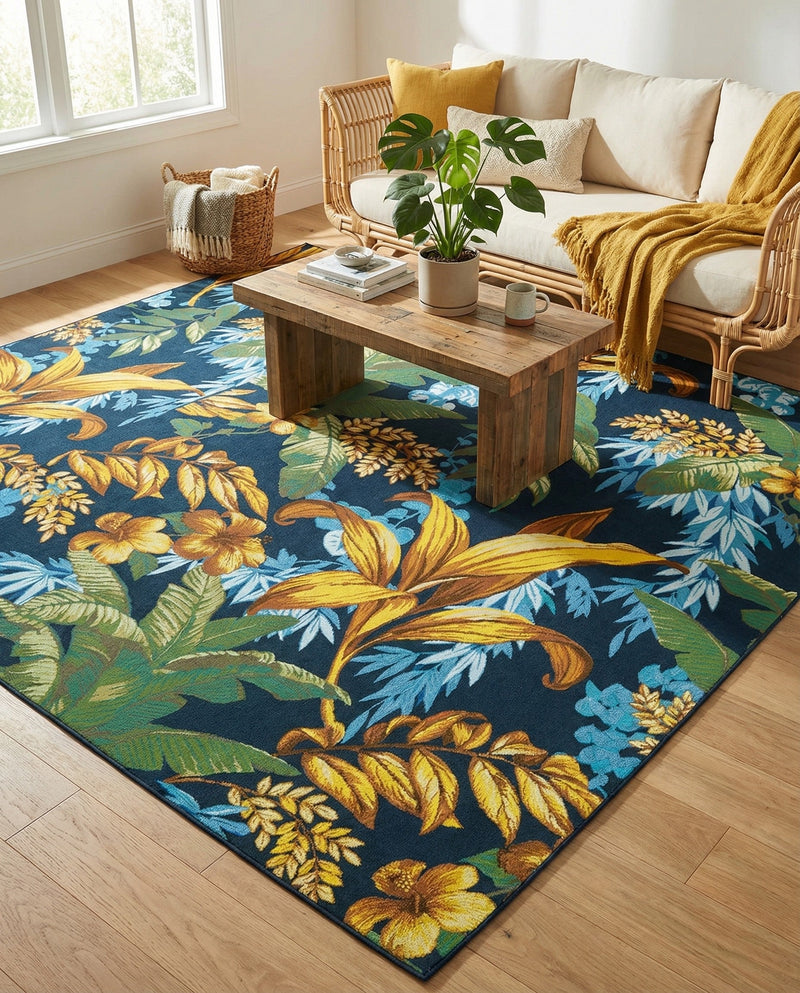Seaside Blooms Collection Area Rug -  Grove Rectangle Multi  lifestyle 26