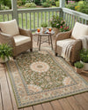 Patio Heritage Collection Area Rug -  Bower Rectangle Green  lifestyle 42