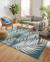 Seaside Blooms Collection Area Rug - Verdure (Teal) Rectangle Teal  lifestyle 7