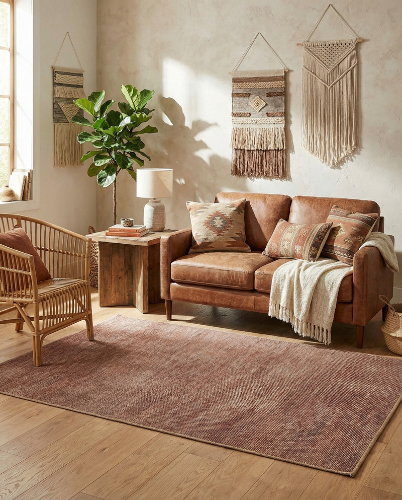 Sahara Essence Collection Area Rug - Oasis (Brown) Rectangle Brown  lifestyle 6