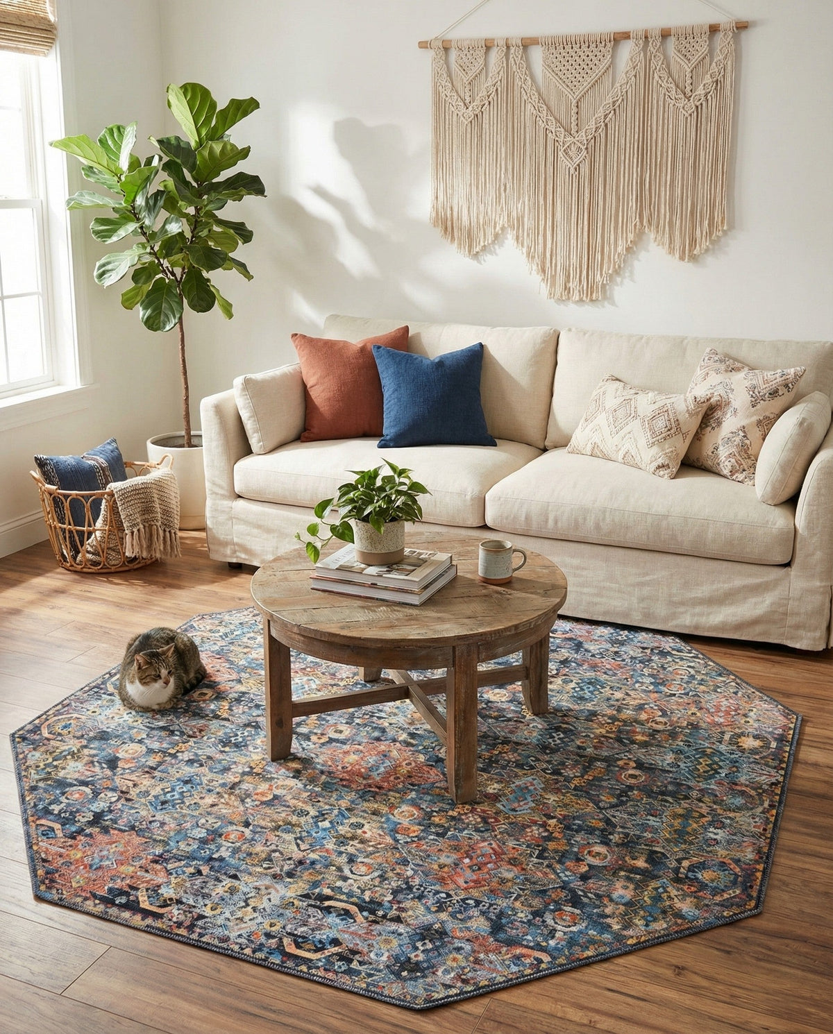 Heritage Elegance Collection Area Rug -  Potala Octagon Multi  lifestyle 87
