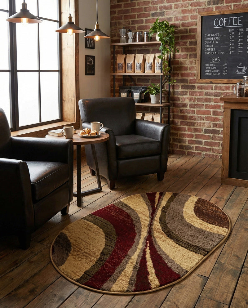 Bistro Lounge Collection Area Rug -  Frappe Oval Beige  lifestyle 38