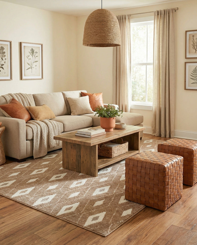 Sienna Collection Area Rug - Umbria Rectangle Caramel and Ivory  lifestyle 66