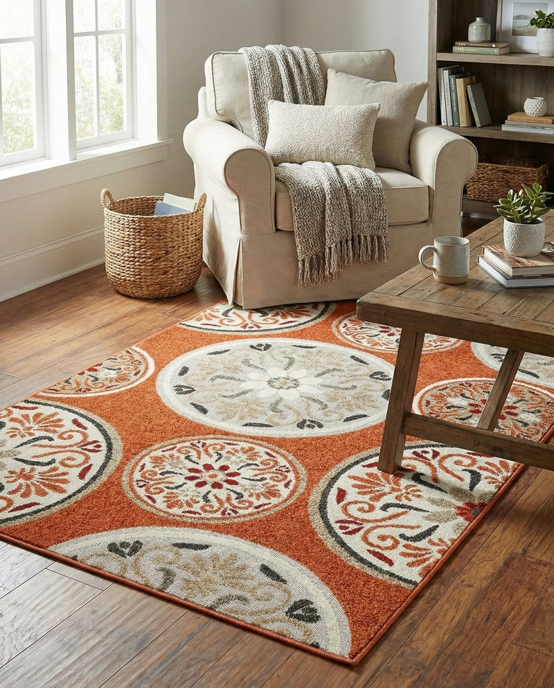 Urban Terrace Collection Area Rug -  Deck Rectangle Terracotta  lifestyle 34