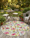 Seaside Blooms Collection Area Rug -  Meadow Round Multi  lifestyle 41
