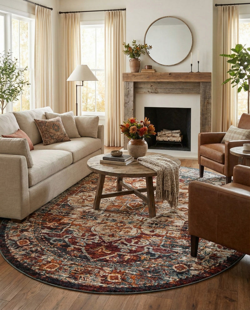 Savannah Soiree Collection Area Rug -  Everglade (Multi) Oval Multi  lifestyle 42