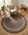 Terrace Fringe Collection Area Rug - Veranda (Brown) Round Brown  lifestyle 63