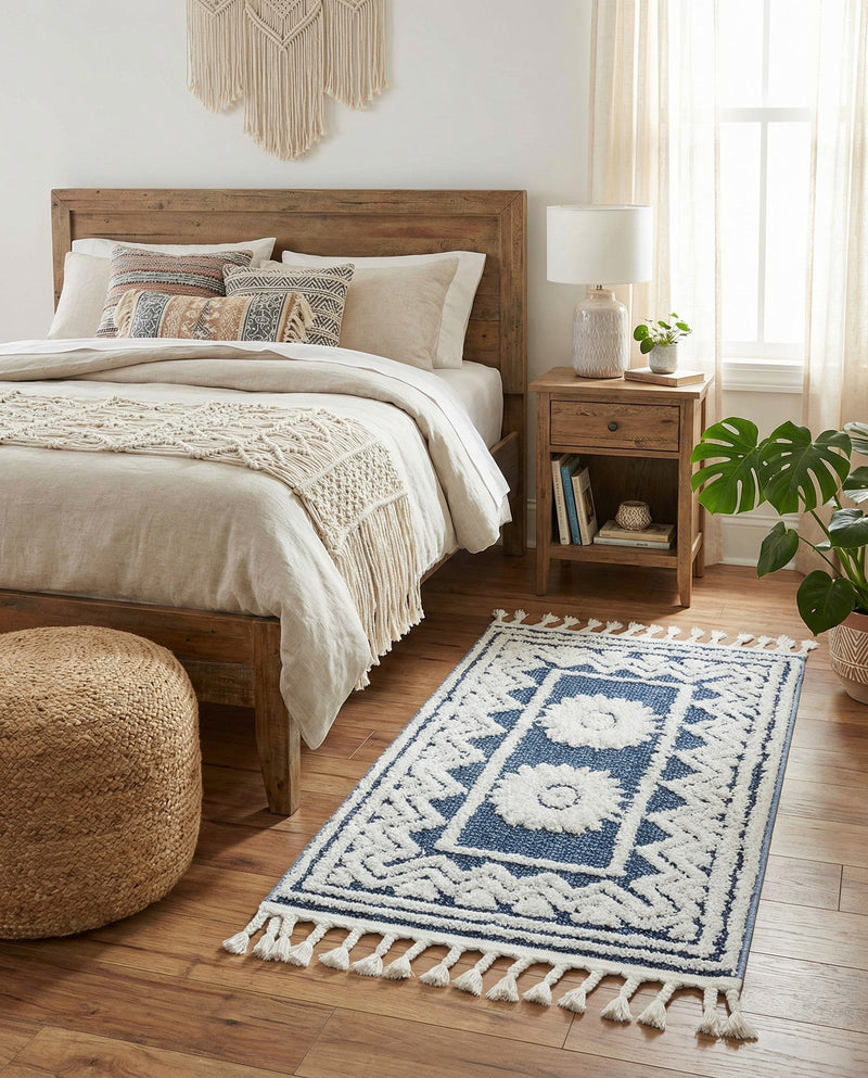 Sahara Chic Collection Area Rug -  Tangier Rectangle Blue  lifestyle 50