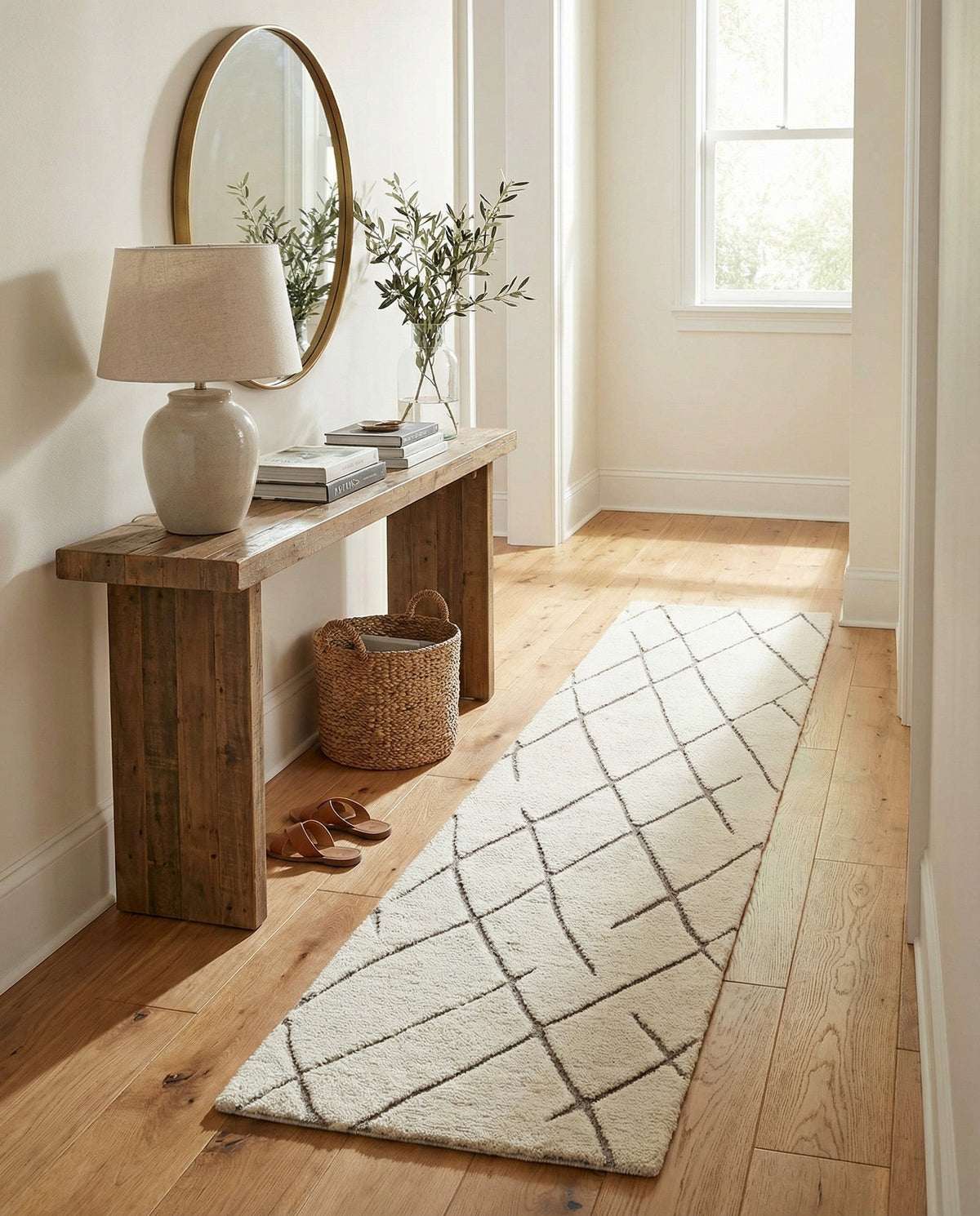 Sahara Berber Wool Collection Area Rug - Marrakesh Runner Pure Ivory  lifestyle 131