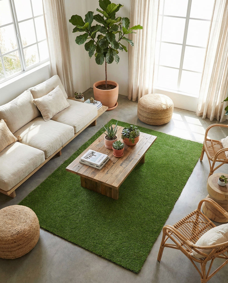 Meadow Retreat Collection Area Rug - Glen Rectangle Green  lifestyle 28