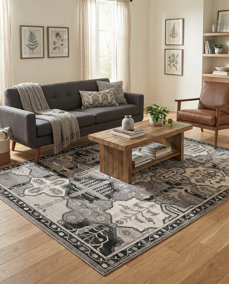 Horizon Collection Area Rug - Dawn Rectangle Gray  lifestyle 21