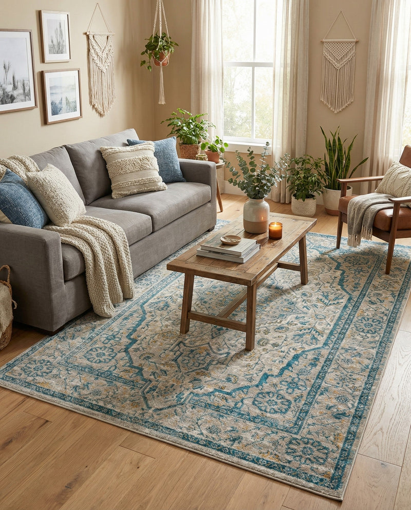 Seville Stripes Collection Area Rug - Cadiz (Light Gray) Rectangle Light Gray  lifestyle 3