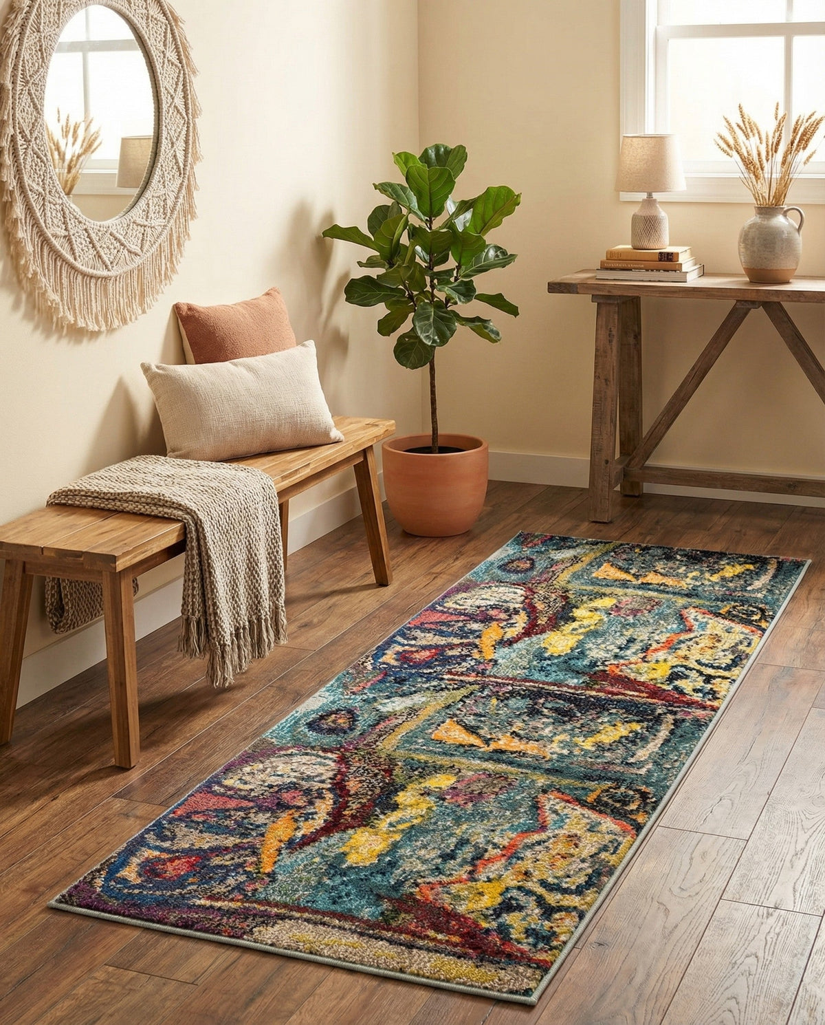 Autumnal Tapestry Collection Area Rug - Harvestville Runner Multi  lifestyle 93