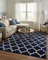 Lattice Gardens Collection Area Rug -  Bloomfield (Dark Blue) Rectangle Dark Blue  lifestyle 18