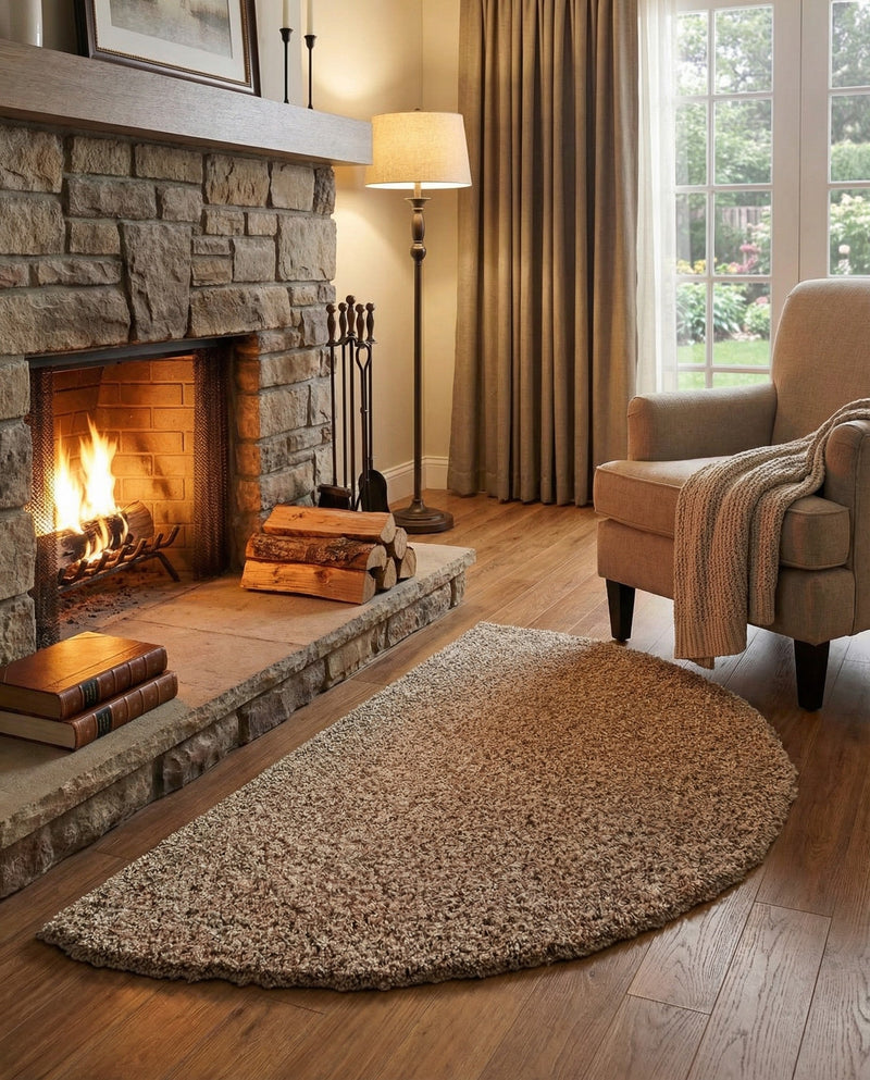 Plush Oasis Collection Area Rug - Serenity (Taupe) Hearth Taupe  lifestyle 54